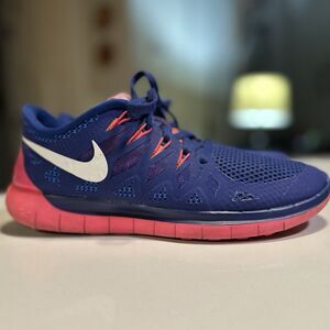 Nike Free 5.0 * Women’s Sz 8 * Royal Blue/Pink 642199-401 Running Shoes Sneakers